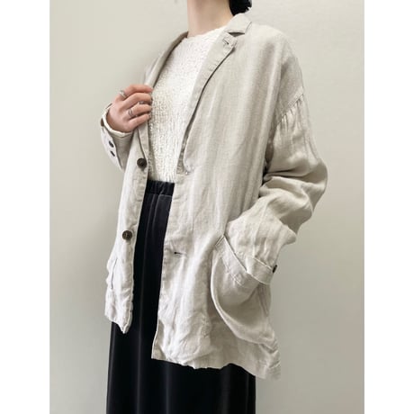 2025SS / 人気完売品 / 2026SS追加販売品 / かぐれ × KURASHI&Trips PUBLISHING  「ラフに、カーデ感覚」 フレンチリネンのテーラードジャケット