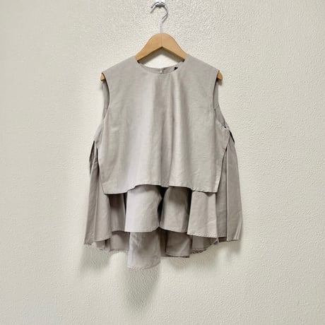 mizuiro ind  レイヤードデザインギャザー ノースリーブプルオーバー