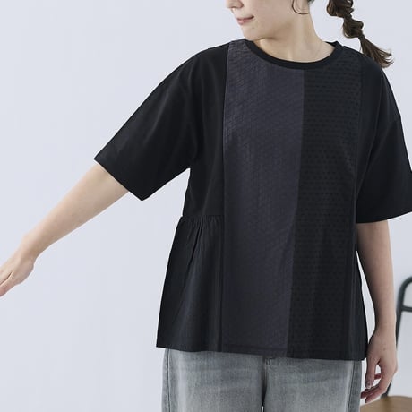 【3色展開】 select パッチワーク切替カットソー