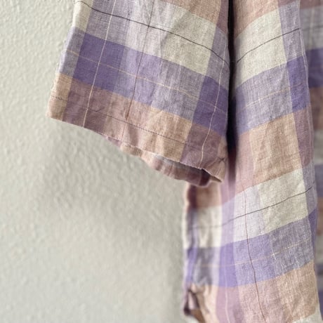 nest Robe CONFECT リネンチェック 7分袖シャツ