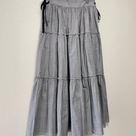 タグ付き未使用品 / bulle de savon  glen check ティアードスカート