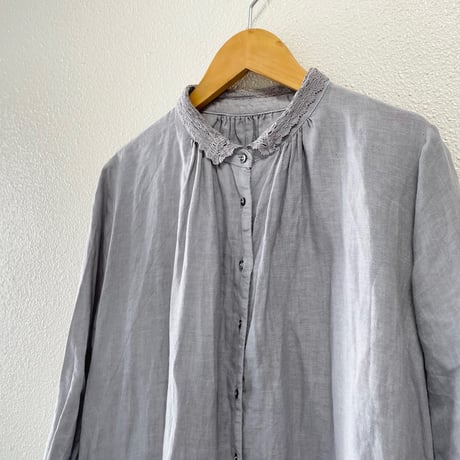 nest Robe リネンレース襟ギャザーワンピース