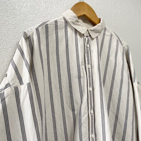 nest Robe コットンリネンストライプビッグシャツ