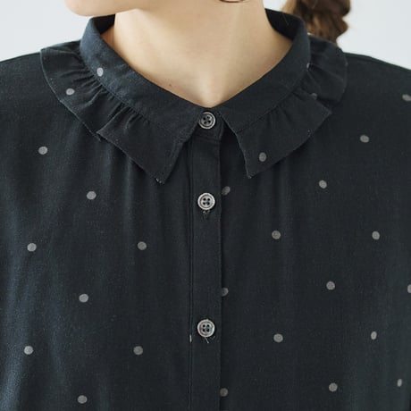 【3色展開】select フリル襟ドット柄ブラウス