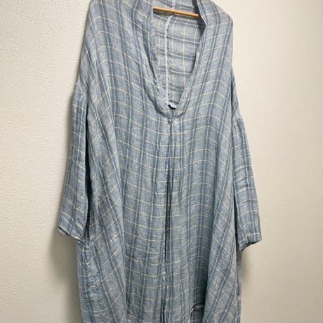 nest Robe リネンガーゼマドラスチェックローブ