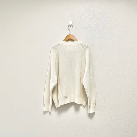 2023AW/ MHL. VINTAGE DRY COTTON RIB ZIP KNIT WOMENS (WHITE)