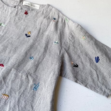 l'atelier du savon 小さいおりがみ刺繡ブラウス