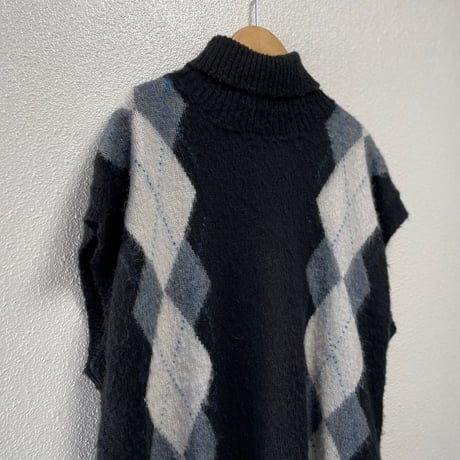 MidiUmi  アーガイルタートルネックベスト