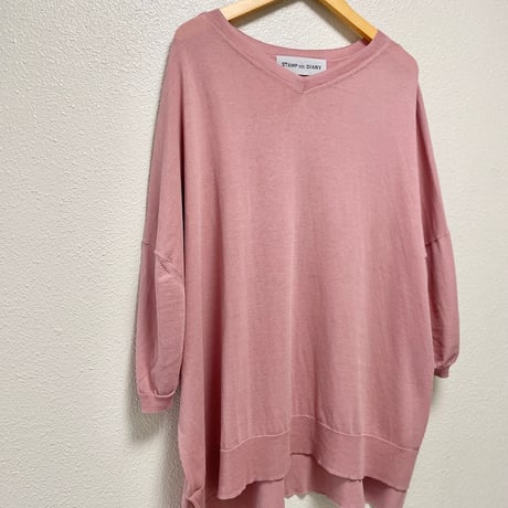 人気完売色 / STAMP AND DIARY スイスコットンVネックワイドプルオーバー