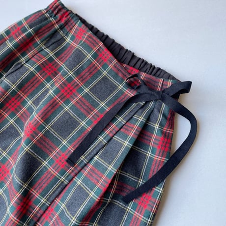 2022AW / nest Robe ウールタータンチェックラップライクスカート