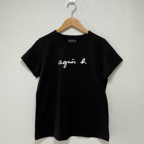 agnes b. ロゴプリント コットン 半袖Tシャツ