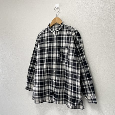 nest Robe コットンリネンチェックシャツ
