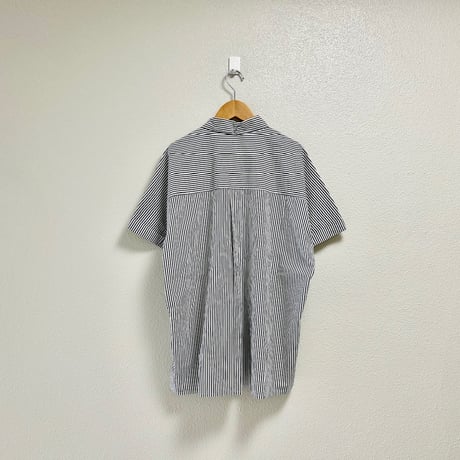 TISSUストライプ半袖ボタンダウンシャツ