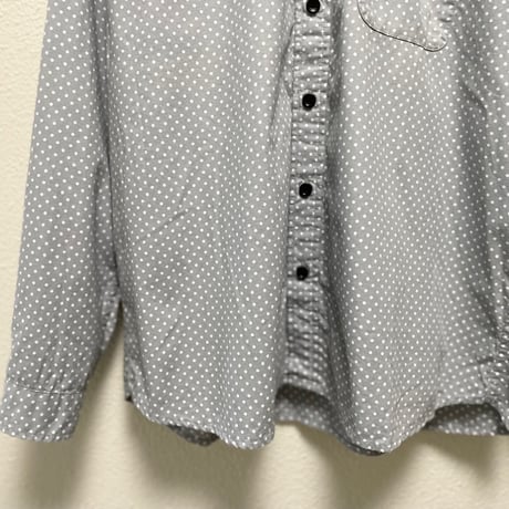 NATURAL LAUNDRY ドットチビ衿シャツ