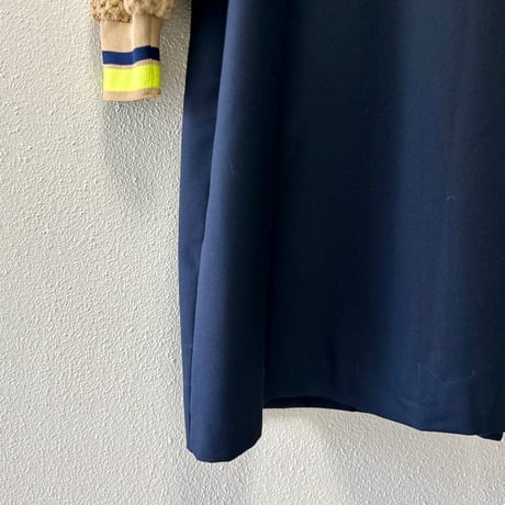 BLANC basque T/W強撚ツイル✕アラン編み異素材 MIXステンカラーコート 23AW