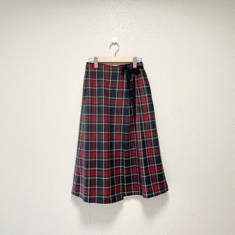 2022AW / nest Robe ウールタータンチェックラップライクスカート