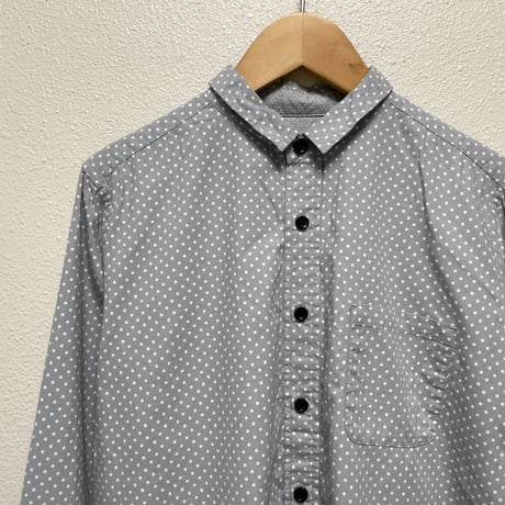 NATURAL LAUNDRY ドットチビ衿シャツ