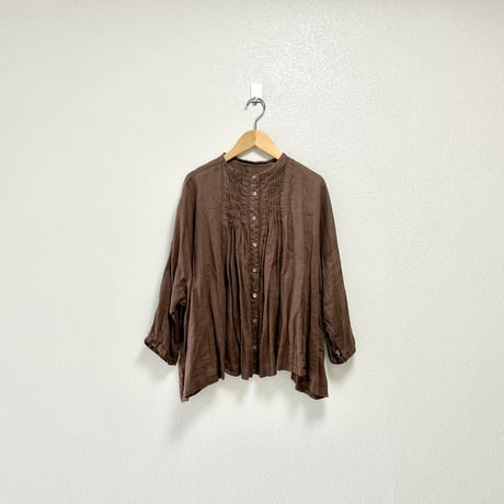 nest Robe 2wayリネンウェーブタックブラウス