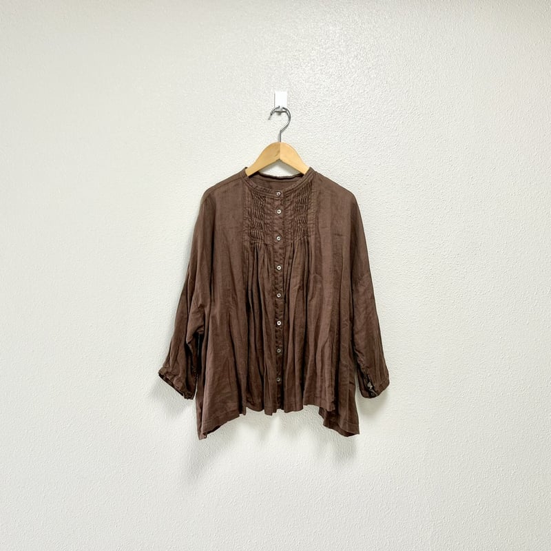 nest Robe 2wayリネンウェーブタックブラウス | Lisululu online