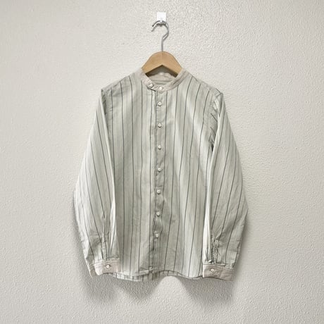 nest Robe バンドカラーストライプシャツ