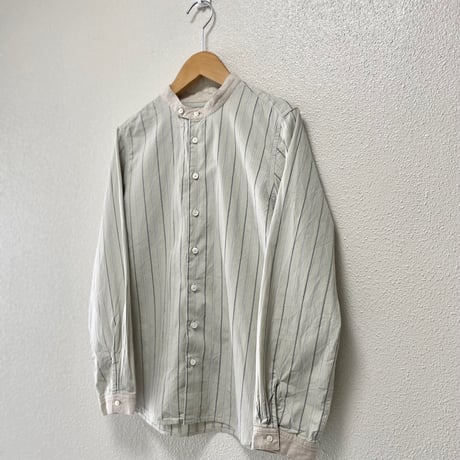 nest Robe バンドカラーストライプシャツ
