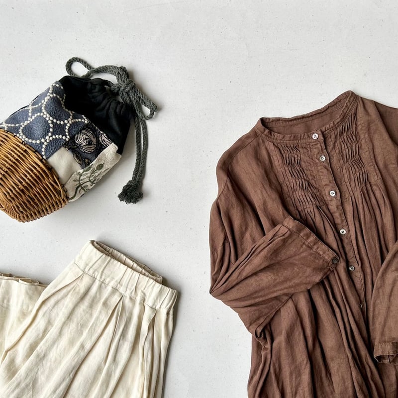 nest Robe 2wayリネンウェーブタックブラウス | Lisululu online