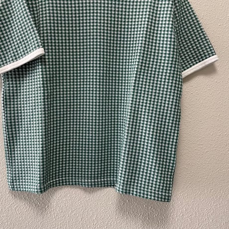 PAR ICI  ギンガムジャガード 半袖BIG Tシャツ