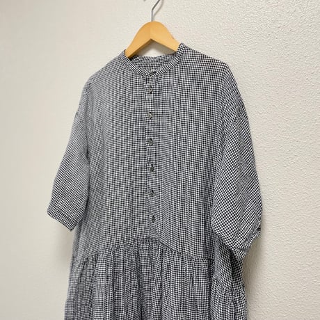 nest Robe FRENCH LINEN GINGHAM SHIRT DRESS