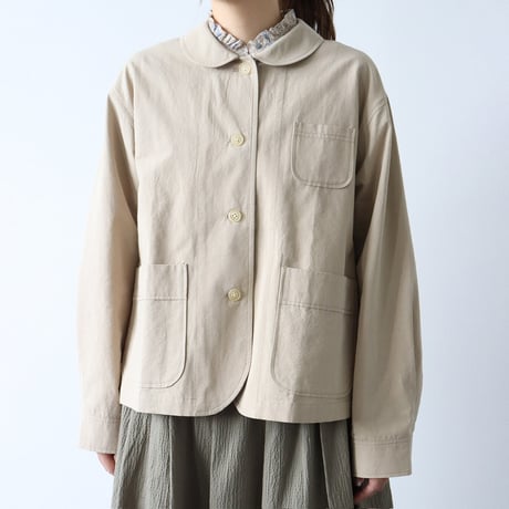 【2色展開】select 綿麻ラウンドカラージャケット