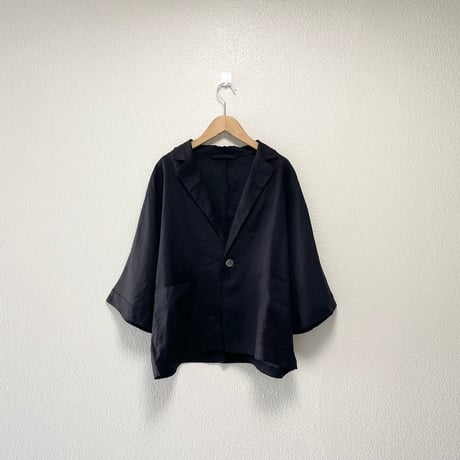 未使用品 / 2025SS /  UNIVERSAL TISSU フレンチリネン ドルマンスリーブ  シャツ ジャケット ブラック