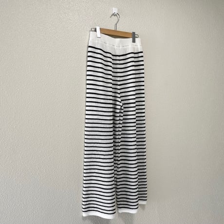 Spick＆Span ボーダークロッシェパンツ