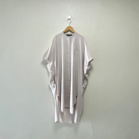 mizuiro ind バックギャザーノースリーブ ロングシャツワンピース【ベージュ】