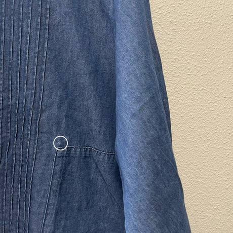 mizuiro ind デニムピンタックショートシャツ