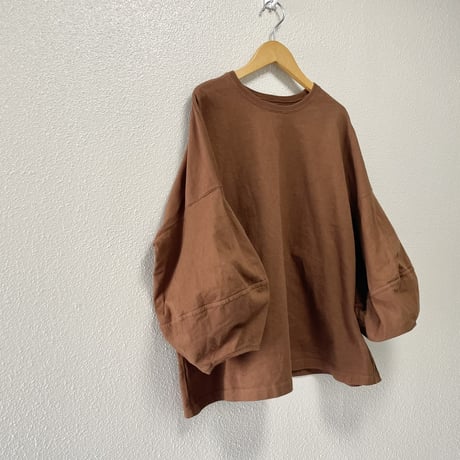 nest Robe コットン天竺ランタンスリーブプルオーバー
