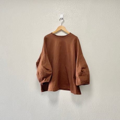 nest Robe コットン天竺ランタンスリーブプルオーバー