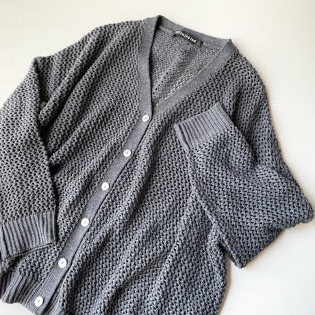 2024AW / mizuiro ind メッシュVネックカーディガン