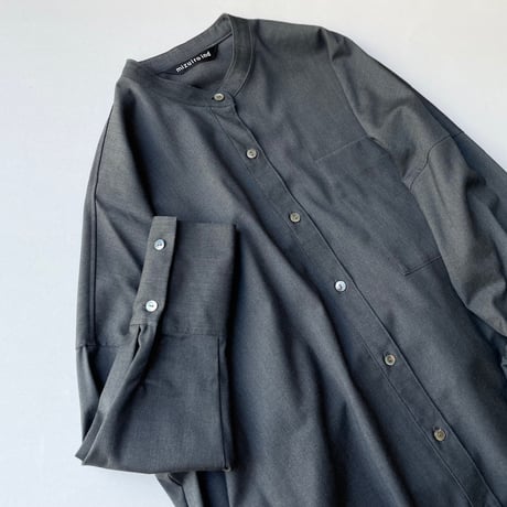 mizuiro ind ウールスタンドカラーシャツチュニック