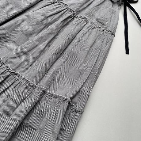 タグ付き未使用品 / bulle de savon  glen check ティアードスカート