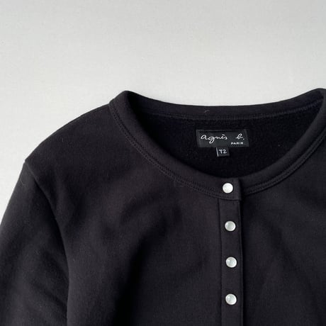 agnès b.  コットン メルトン 長袖  カーディガンプレッション”Le Classique”