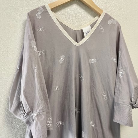 mina perhonen laundry  choucho コットンシルクフレアワンピース