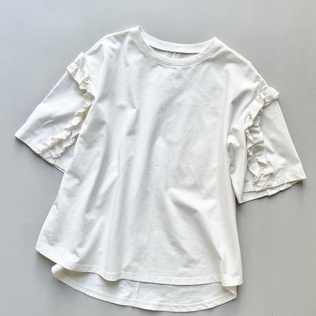 anana 袖フリルTシャツ