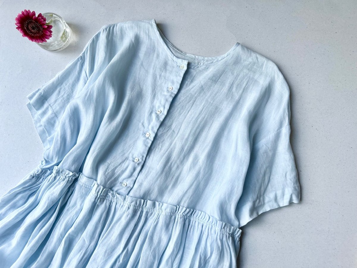 nest Robe リネンタックギャザー半袖ワンピース | Lisululu online