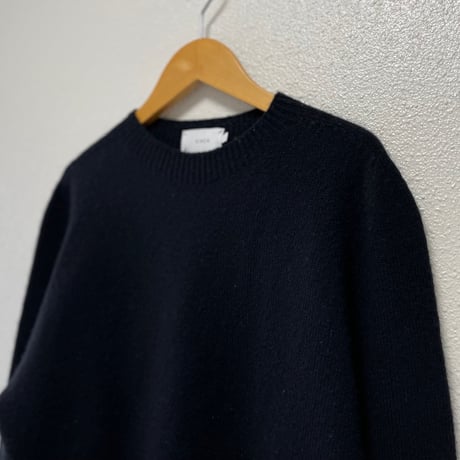 販売継続品 /  RINEN 2/15ウール天竺編み(ホールガーメント) クルーネックニット