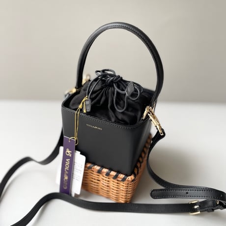 タグ付き未使用品 / VIOLAd'ORO スプリットラタンxスプリットレザーカゴBAG ※ノベルティ限定トート付き