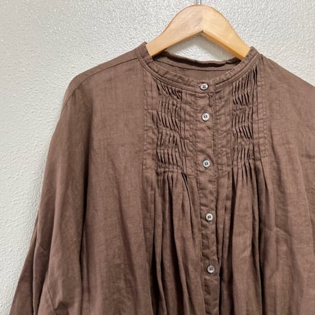nest Robe 2wayリネンウェーブタックブラウス