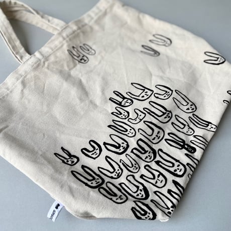 mina perhonen フロッキープリントトートバッグ -palmier-