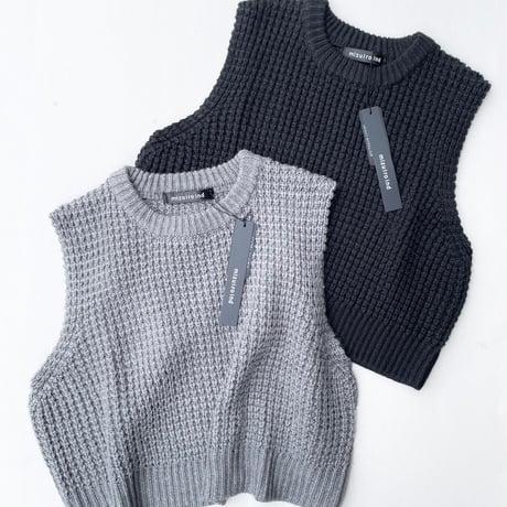 2024AW /未使用品/ mizuiro ind ワッフルニットベスト