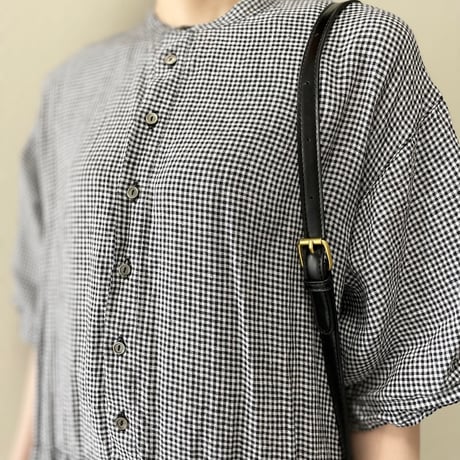 nest Robe FRENCH LINEN GINGHAM SHIRT DRESS