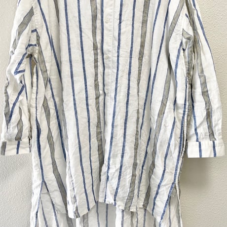 nest Robe リネンマルチストライプシャツ
