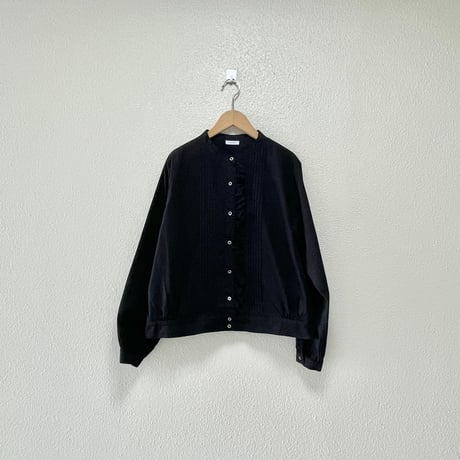 2025AW / 販売継続品 le vent souffle ワッシャーブロード -  前立てフリルシャツカーデ
